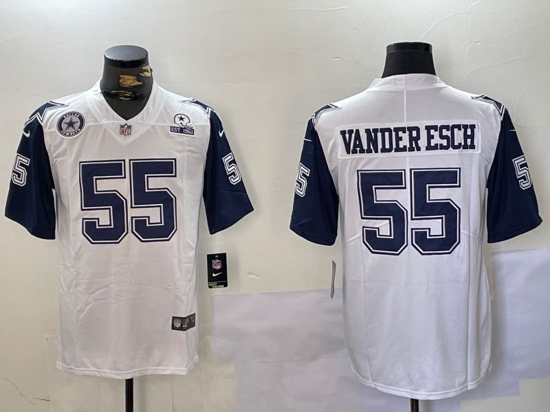 Men Dallas Cowboys #55 Vanderesch White 2024 Nike Limited NFL Jersey style 3